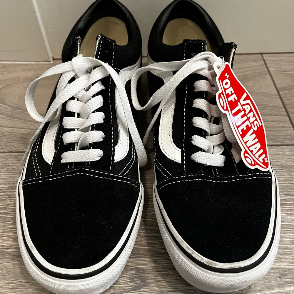 Vans Black and White Low-Top Shoes
